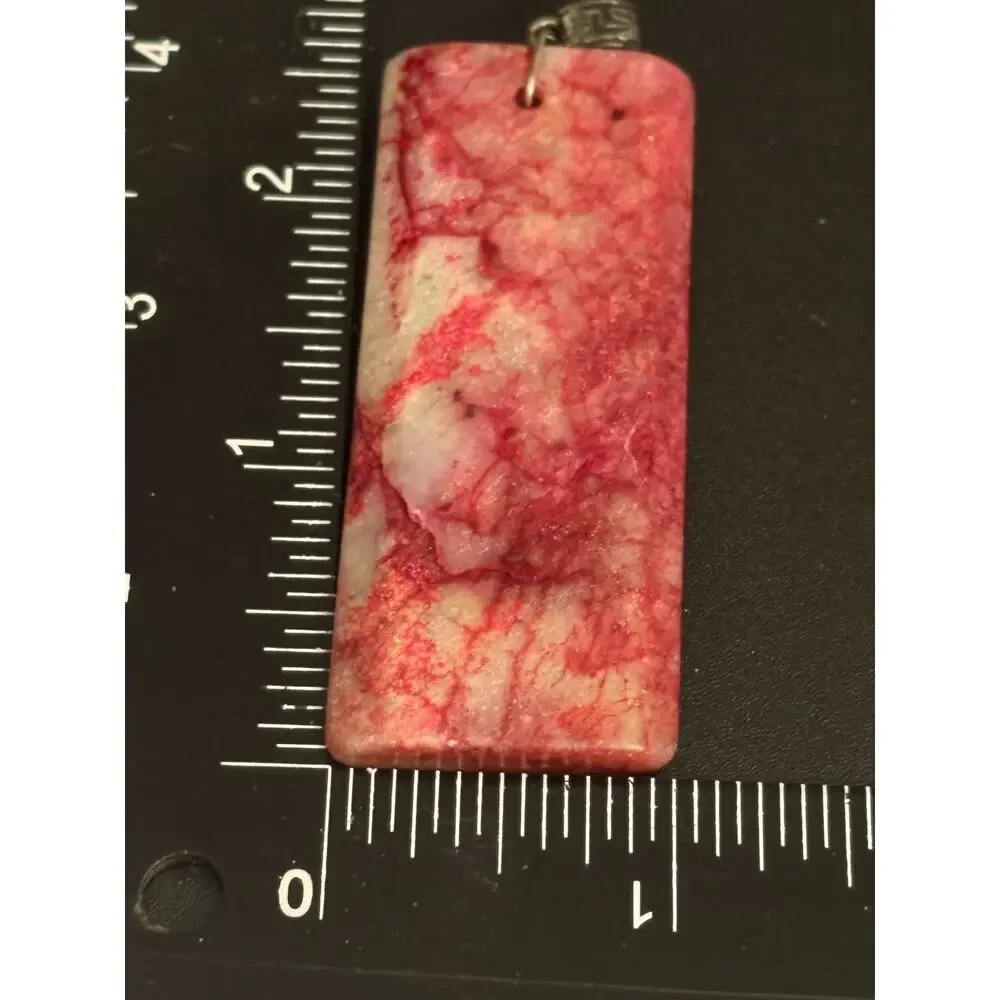 Vintage Genuine Dyed Quartz Rectangle Pendant